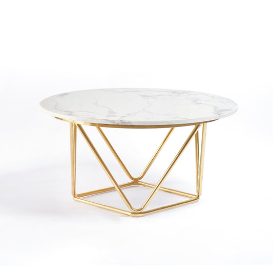 White Marble Table with Gold Legs