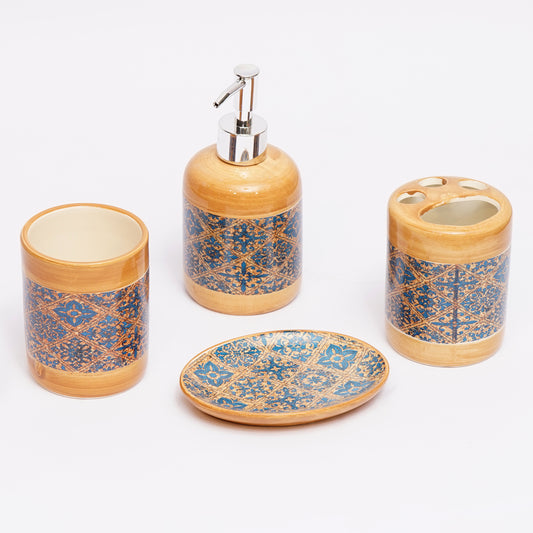 Ceramic Bathroom Accessories Set of 4 Bath Set with Soap Dispenser  Ceramic Bathroom Set