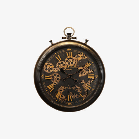 Oversized Parish Wall Clock with Moving Gear