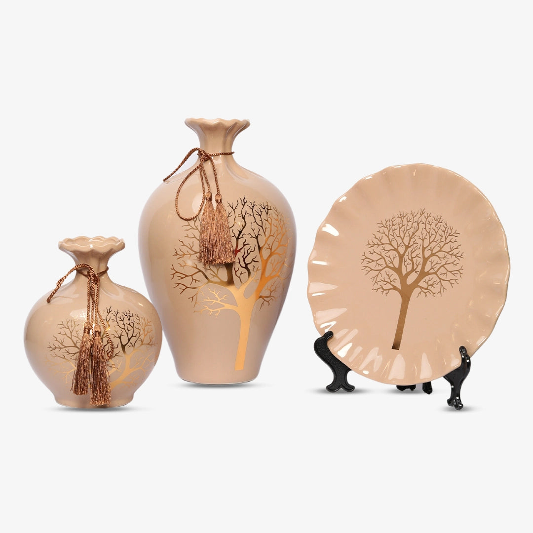 Vase+ Plate Set 3-piece