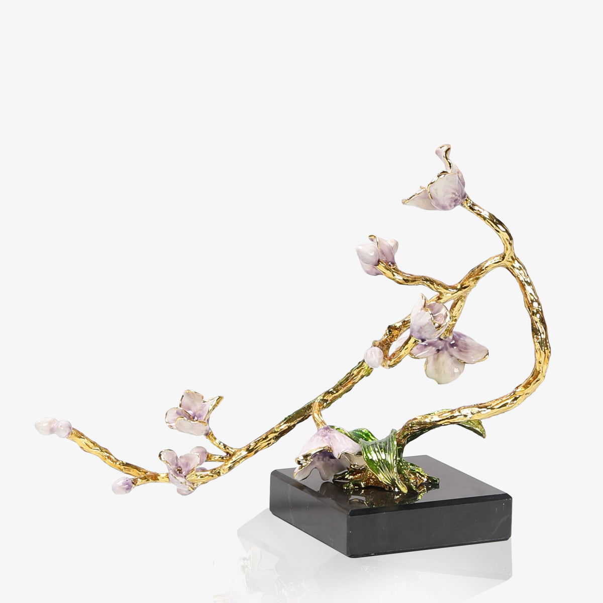 Metal Flowers on Tree with Marble Base