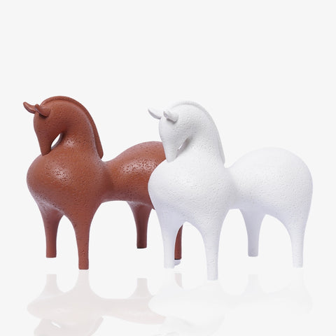 Abstract Fat Horse Ceramic Statue