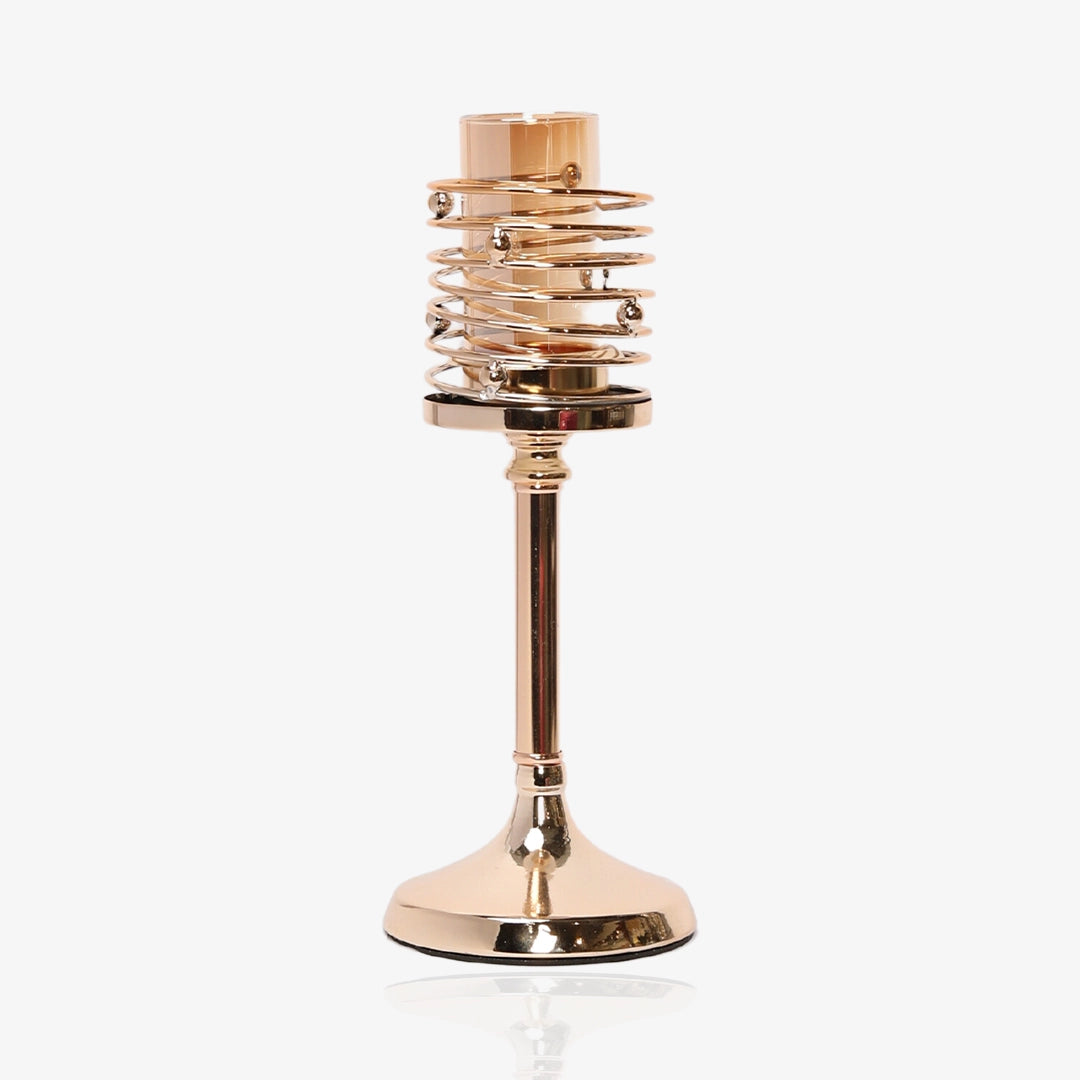 Candle Stand Brass Crystal
