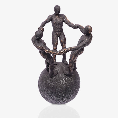 Zart Men Standing Group on Ball Statue