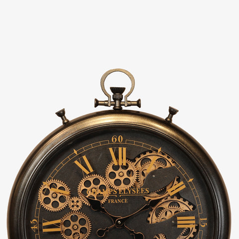 Oversized Parish Wall Clock with Moving Gear