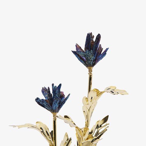 Gold-plated Brass Branch Crystal Flower
