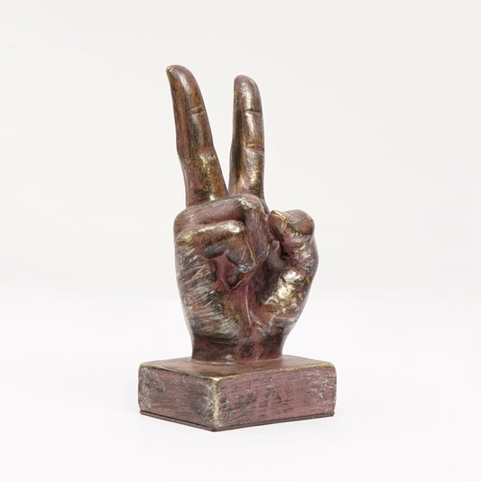 Edudif 3 Pieces Hand Statue Resin Hand Finger Gesture Sculptures Peace OK Thumb Up Home Decor for Cabinet Shelf Display Decoration