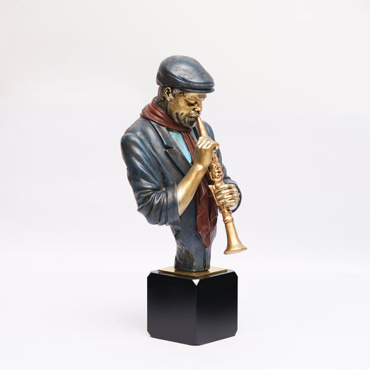 African American Jazz Sculpture Clarinet Style Of