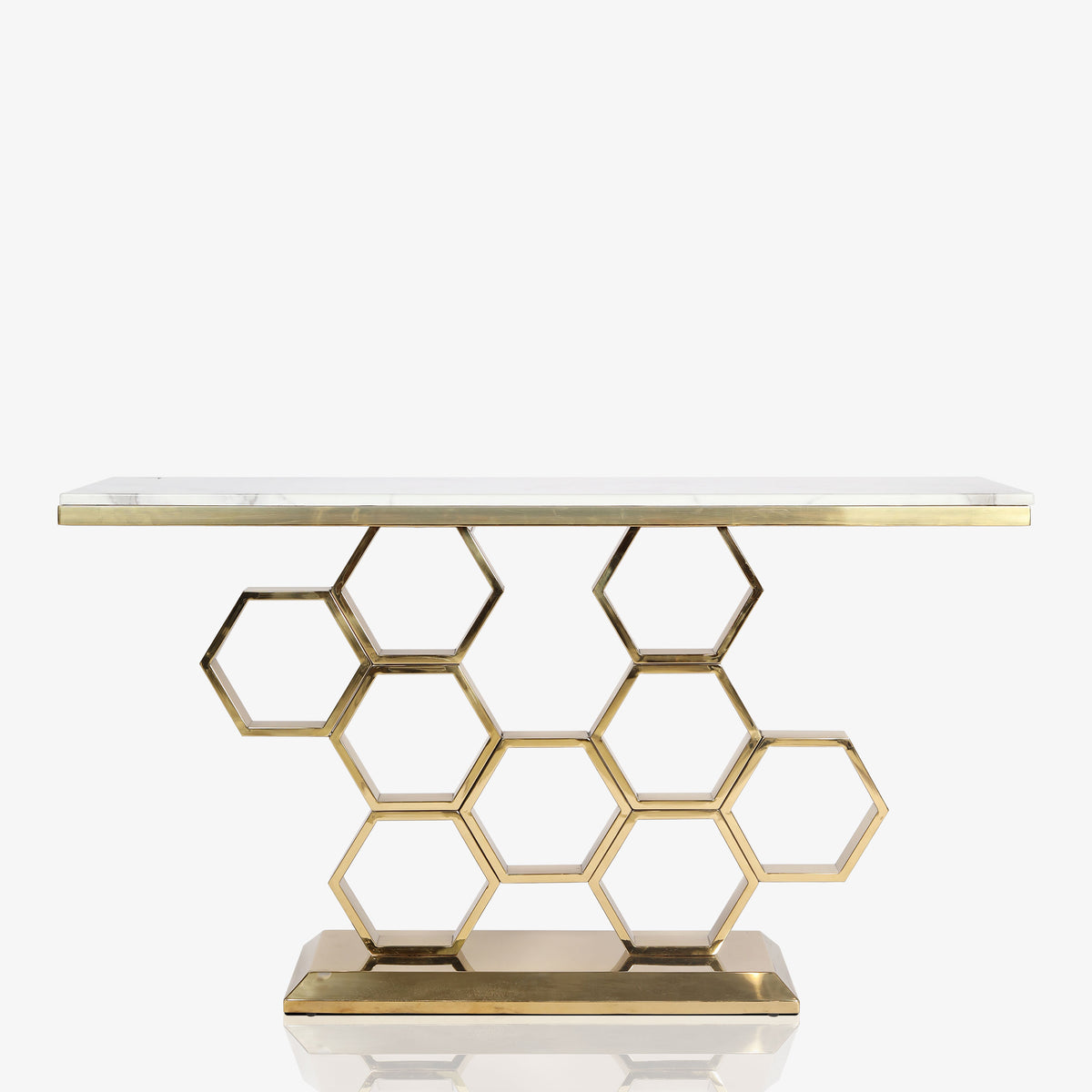 Brass Console with Marble Top